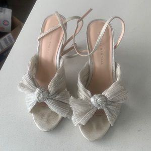 Loeffler Randall silver bow heels